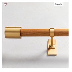 2 West Elm Mid-Century Wooden Rod - Wood/Brass